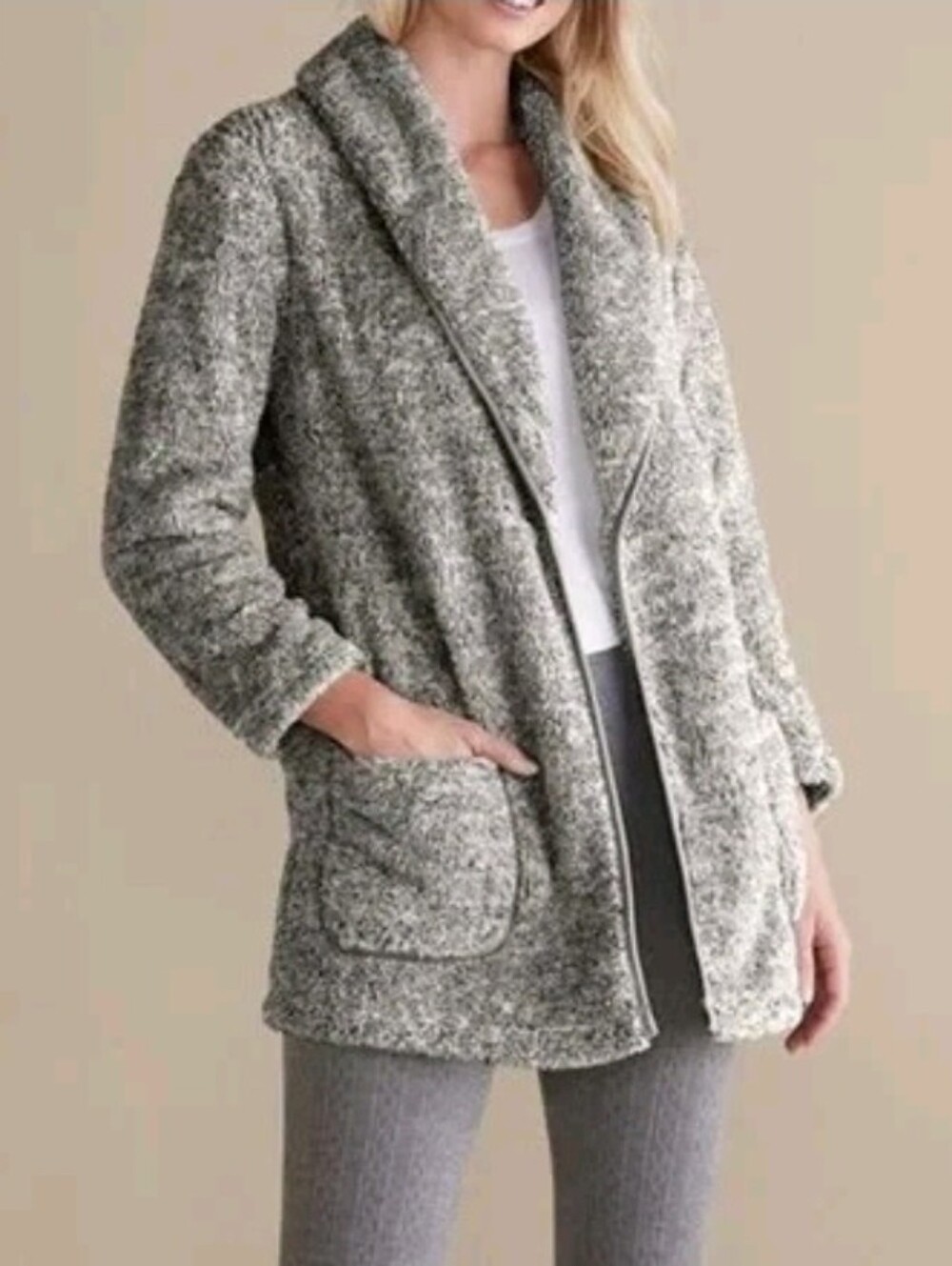 Soft Surroundings Most Wonderful Cardi NEW Size M Grey Cozy Warm Casual Comfort